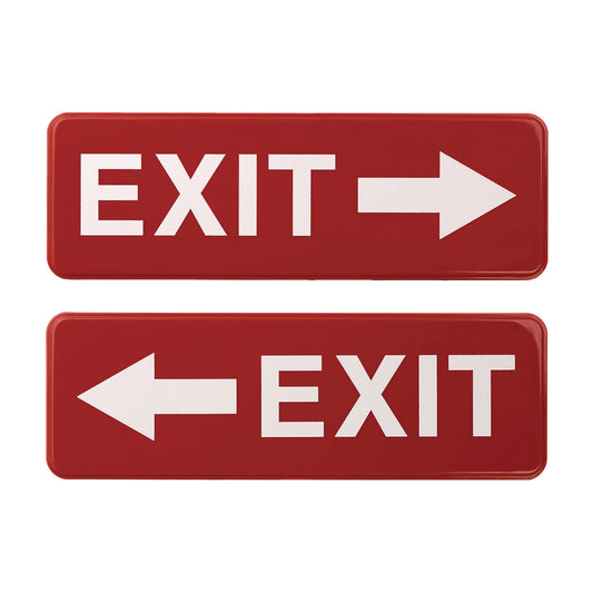 Excello Global Products Emergency Exit Indoor/Outdoor Wall Sign, 9 x 3, Red Face, White Graphics, 2/Pack (EGPHD0257S)