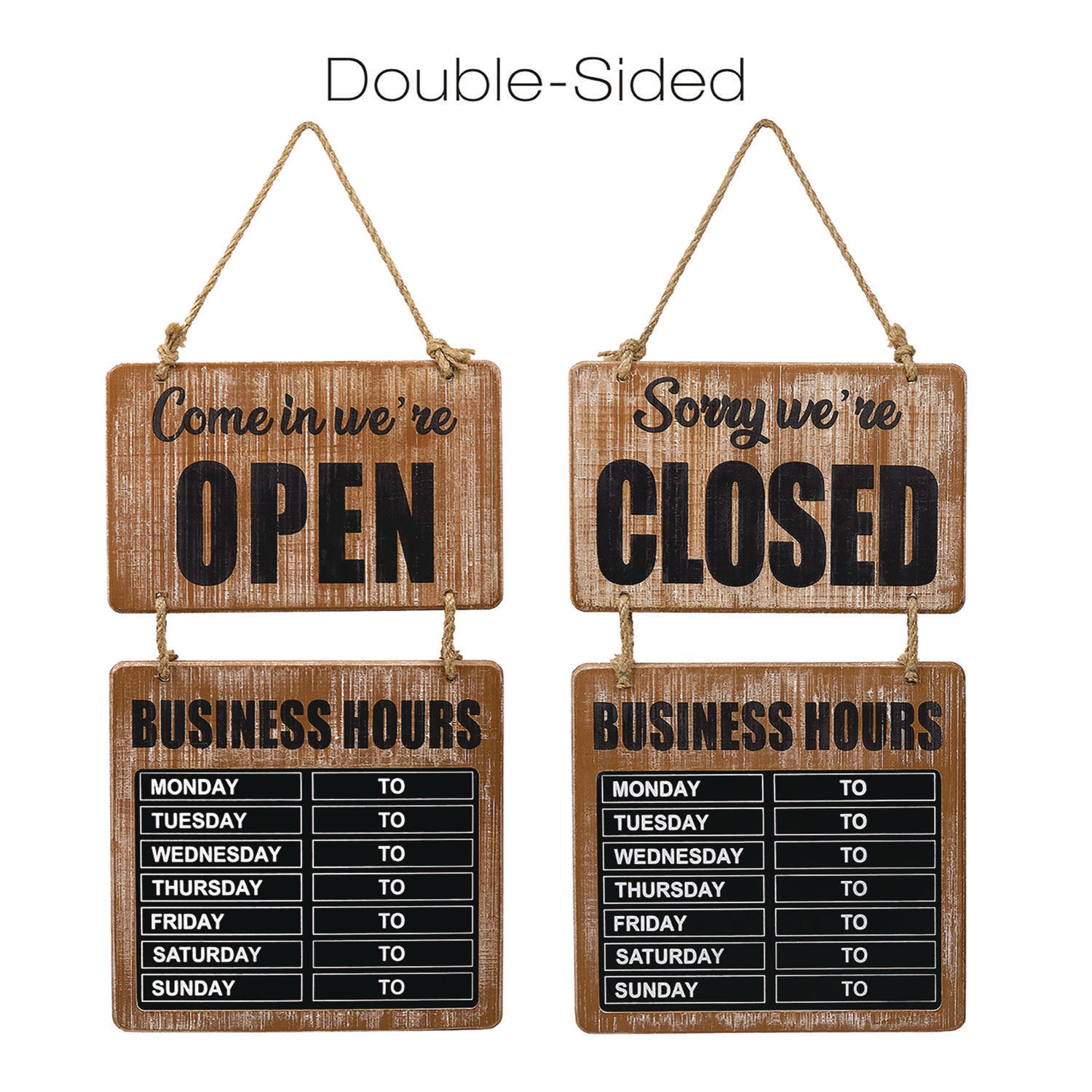 Excello Global Products Business Hours Outdoor Sign, 9.75 x 22.5, Brown Face, Black/White Lettering, Chalkboard (EGPHD0310S)