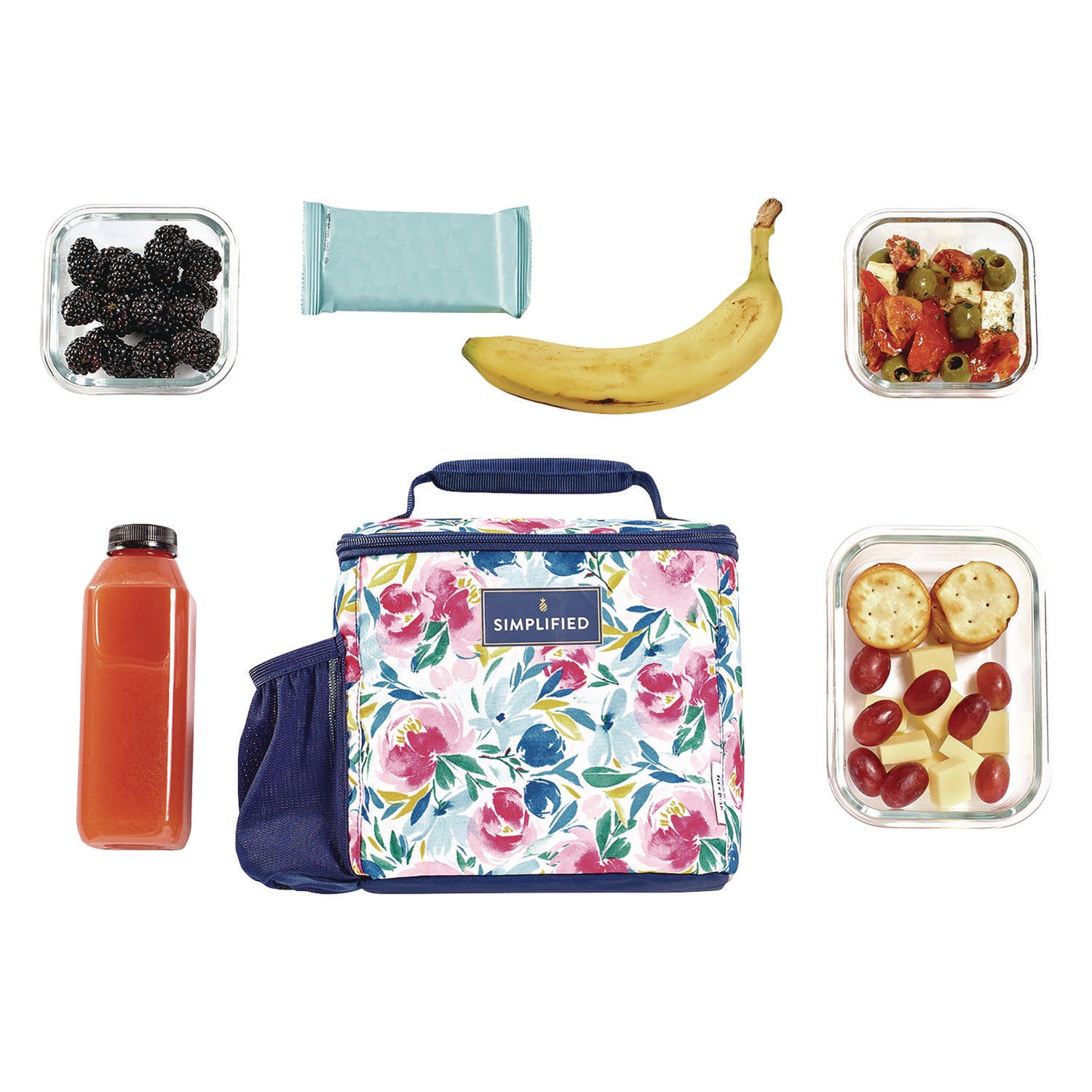 fit + fresh Simplified Lunch Bag, 9.25 x 5 x 9, Multicolor Floral (2843SIM3167)