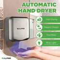 Alpine Hemlock Commercial Automatic 120V Hand Dryer, 6.68 x 11.41 x 12.31, Stainless Steel, Silver (ALP40010SSB)