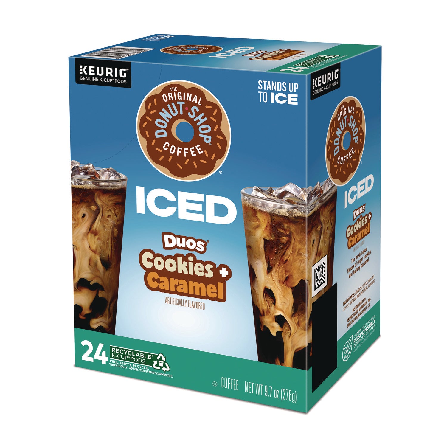 The Original Donut Shop Iced Duos Cookies + Caramel Iced Coffee K-Cup Pods, 24/Box (5000373021)
