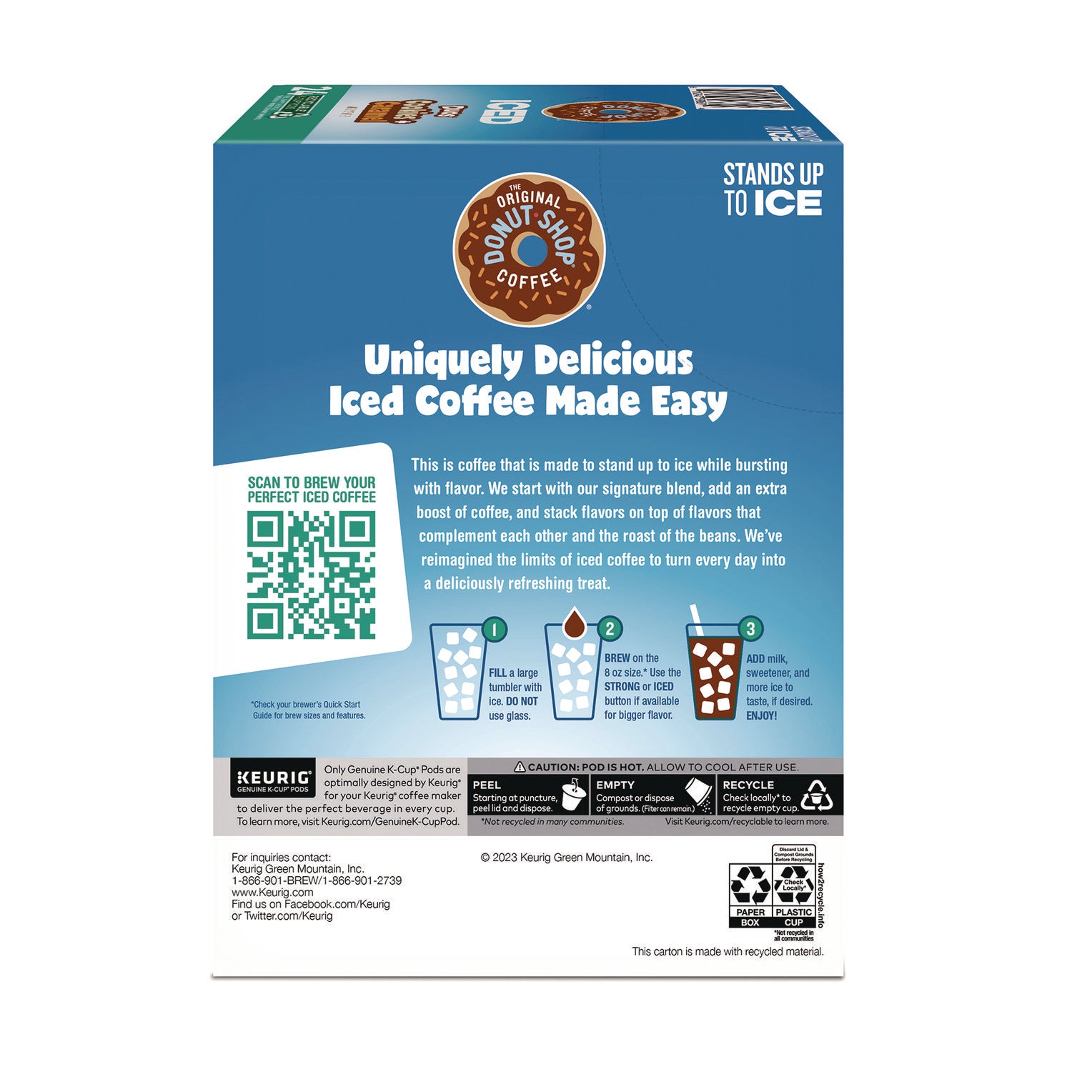 The Original Donut Shop Iced Duos Cookies + Caramel Iced Coffee K-Cup Pods, 24/Box (5000373021)