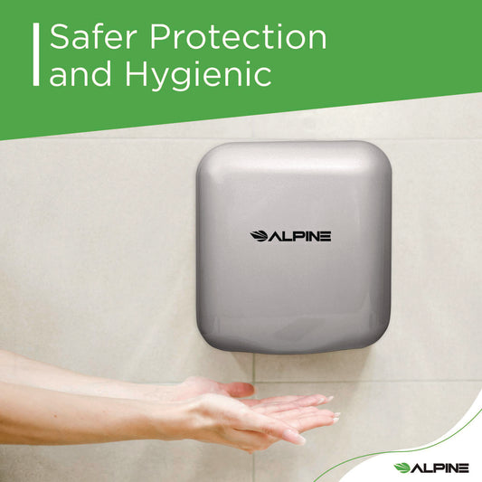 Alpine Hemlock Commercial Automatic 120V Hand Dryer, 6.68 x 11.41 x 12.31, Stainless Steel, Chrome (ALP40010CHR)