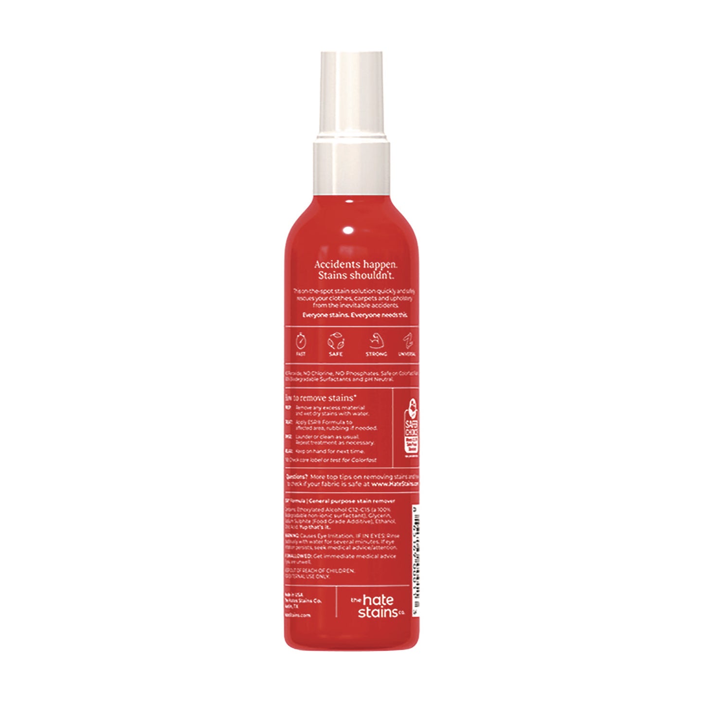 The Hate Stains Emergency Stain Rescue On-the-Spot Stain Solution, 4 oz Spray Bottle (ESR120AUUS)