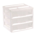 Iris 3-Drawer Desktop Storage, Plastic, 14.6 x 12.31 x 12.75, White/Clear (301161)