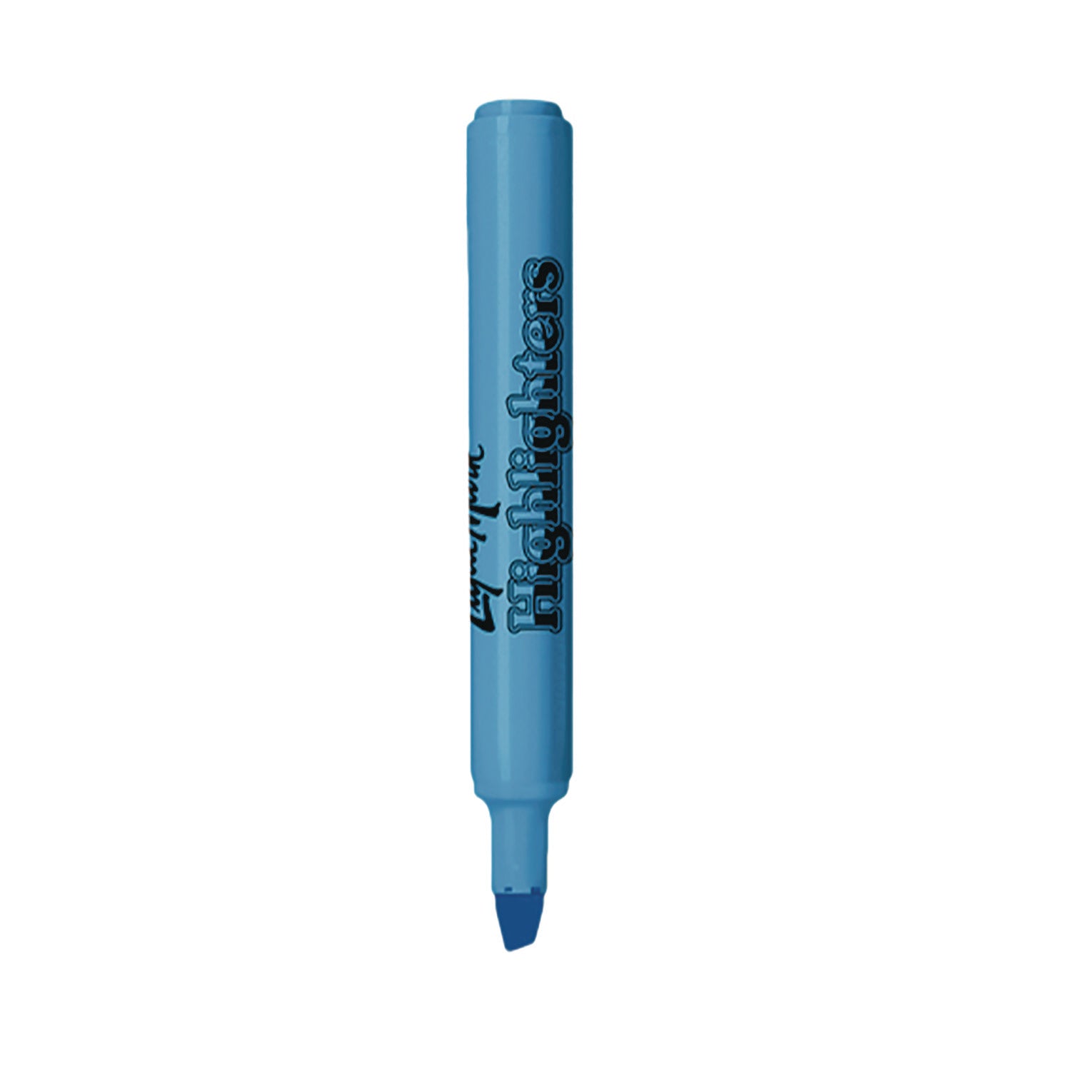 Liqui-Mark Tank Fluorescent Highlighter, Blue Ink, Chisel Tip, Blue Barrel, Dozen (60823)