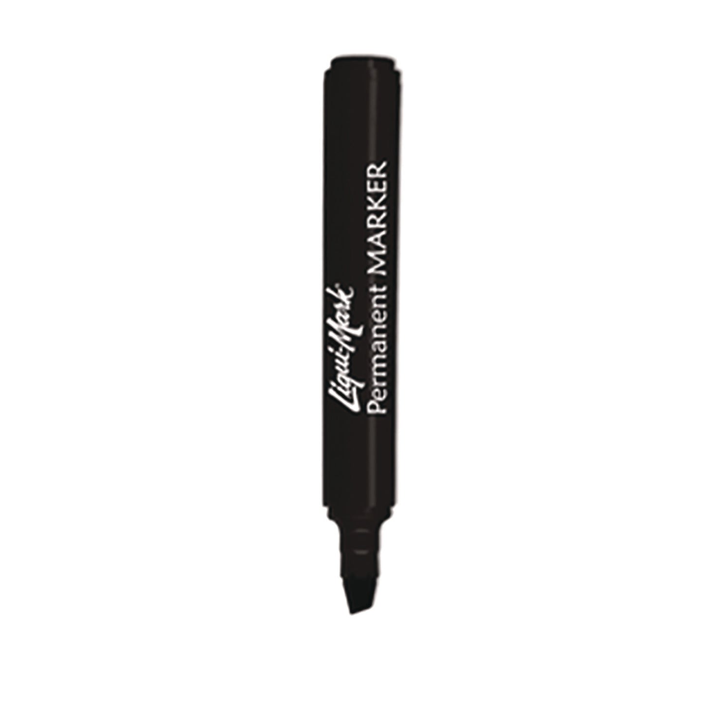 Liqui-Mark Permanent Marker, Chisel Tip, Black, Dozen (91201)
