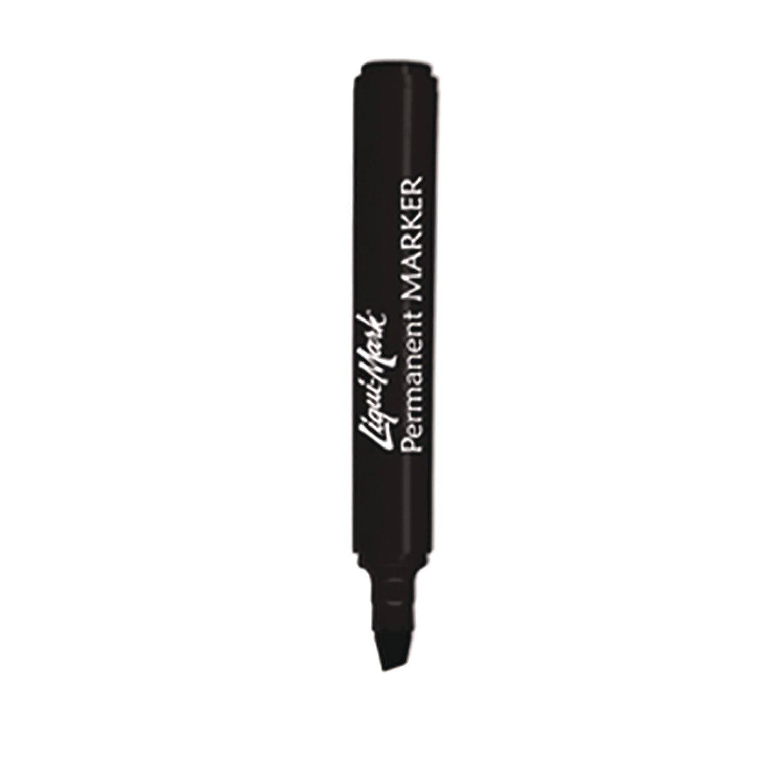 Liqui-Mark Permanent Marker, Chisel Tip, Black, Dozen (91201)
