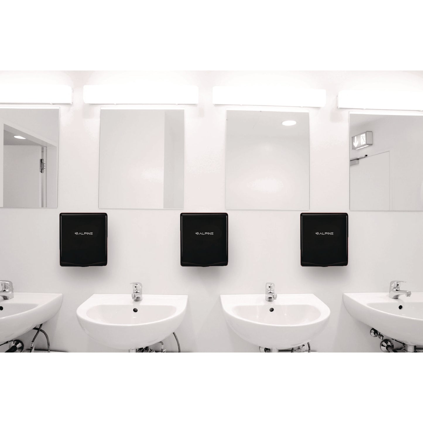 Alpine Willow Commercial 120V Automatic Hand Dryer, 3.93 x 11.25 x 12.63, Stainless Steel, Black (ALP40510BLA)