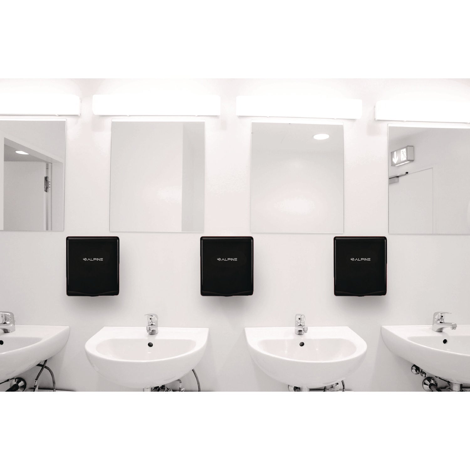 Alpine Willow Commercial 120V Automatic Hand Dryer, 3.93 x 11.25 x 12.63, Stainless Steel, Black (ALP40510BLA)