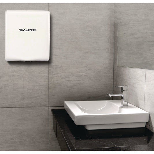 Alpine Willow Commercial 120V Automatic Hand Dryer, 3.93 x 11.25 x 12.63, Stainless Steel, White (ALP40510WHI)