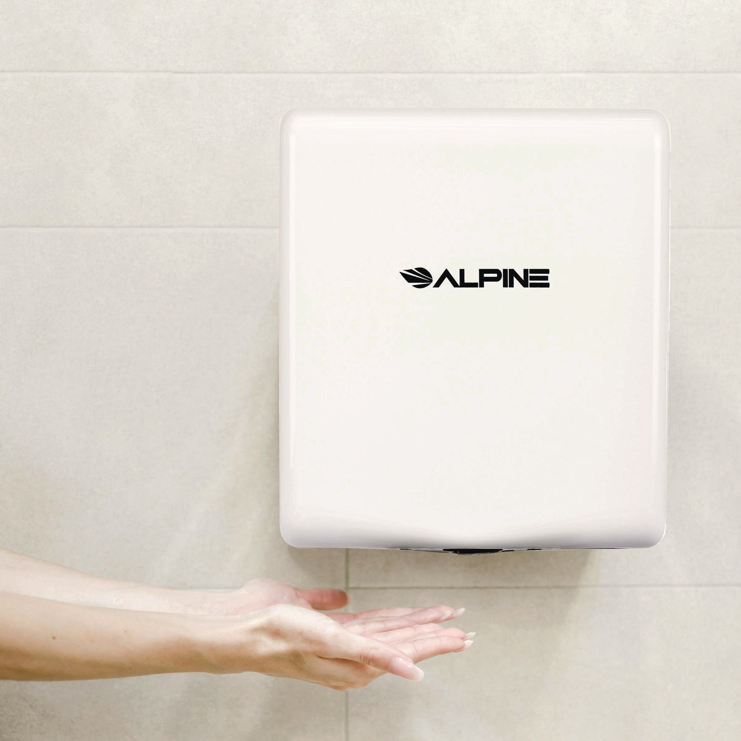 Alpine Willow Commercial 120V Automatic Hand Dryer, 3.93 x 11.25 x 12.63, Stainless Steel, White (ALP40510WHI)