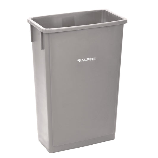 Alpine Slim 23 Gallon Indoor Trash Can, Plastic, Gray (477GRY)