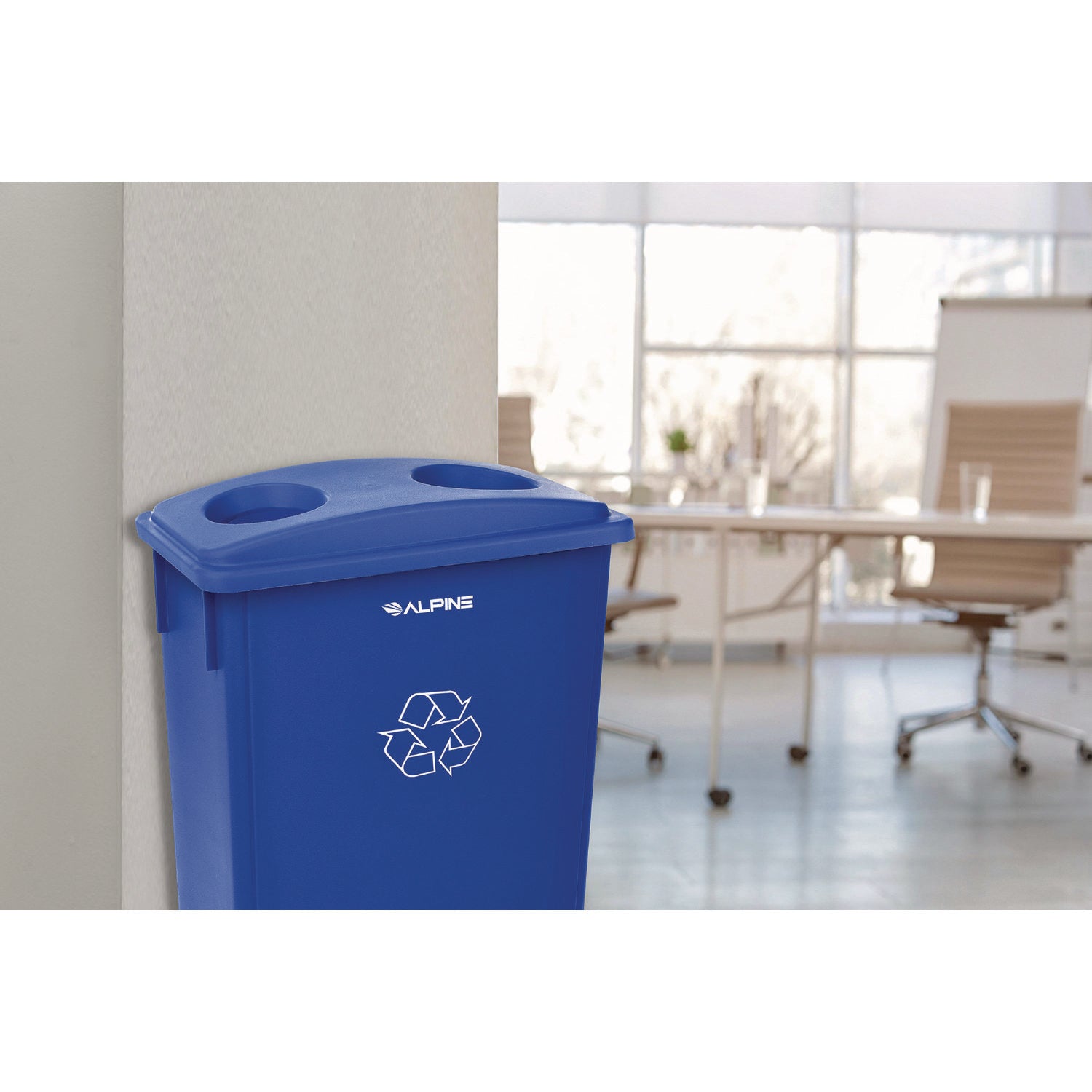 Alpine Slim 23 Gallon Recycling Bin, Plastic, Blue (477RBLU)