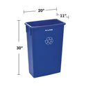 Alpine Slim 23 Gallon Recycling Bin, Plastic, Blue (477RBLU)