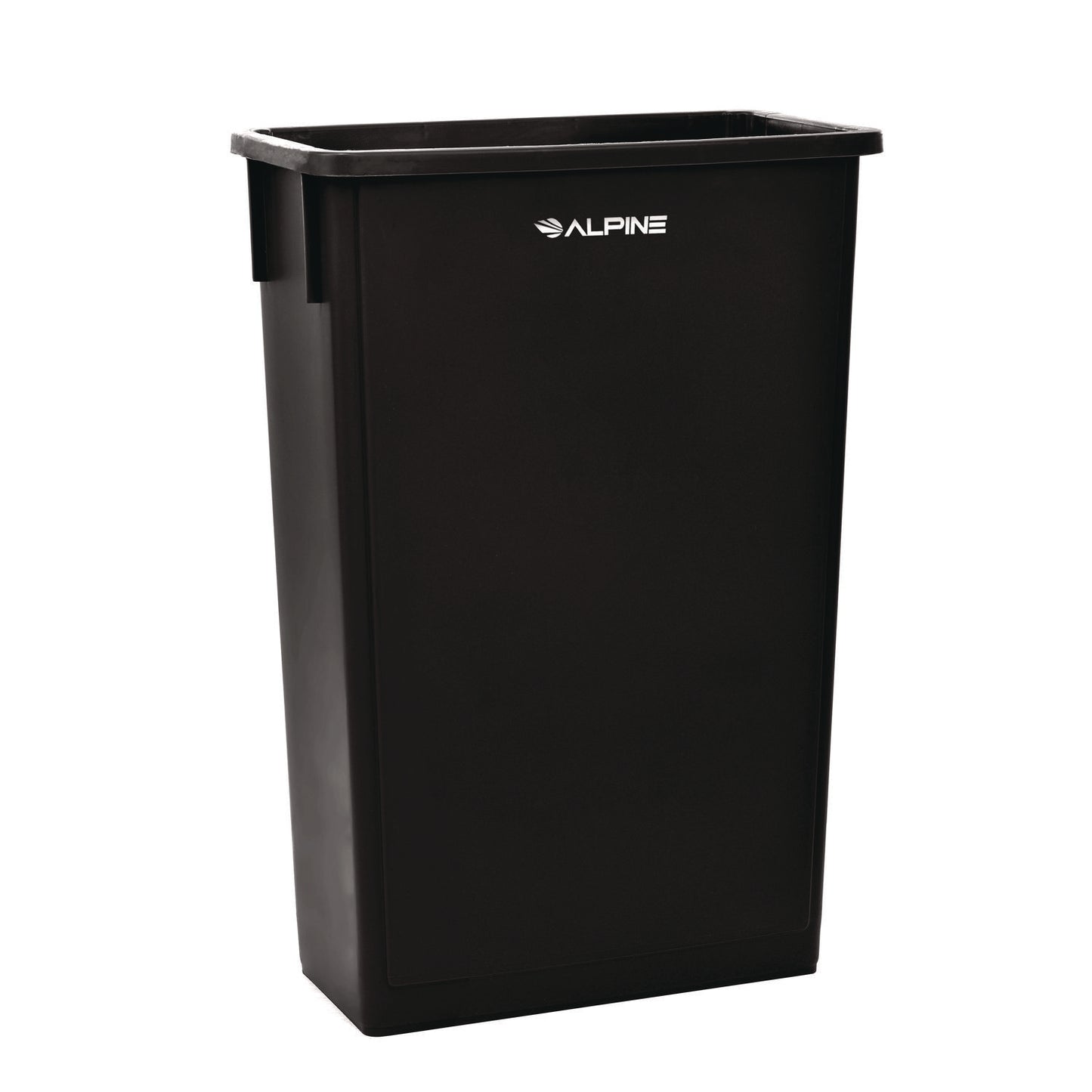 Alpine Slim 23 Gallon Indoor Trash Can, Plastic, Black (ALP477BLK)