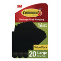 Command Picture Hanging Strips, Large, Removable, Holds up to 16 lbs per 4 Pairs, 20 Strip Pairs/Pack (17206BLK20NA)