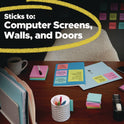 Post-it Pads in Playful Primary Colors, 3" x 3", 45 Sheets/Pad, 5 Pads/Pack (33215SSAN)