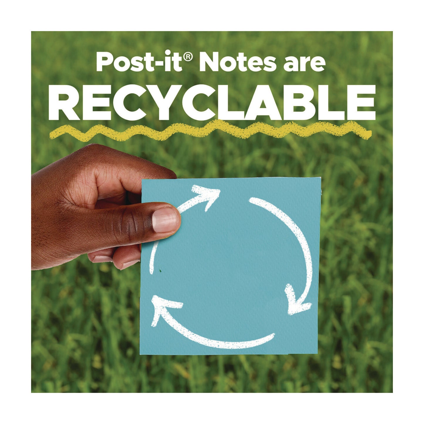 Post-it Pads in Playful Primary Colors, 3" x 3", 45 Sheets/Pad, 5 Pads/Pack (33215SSAN)