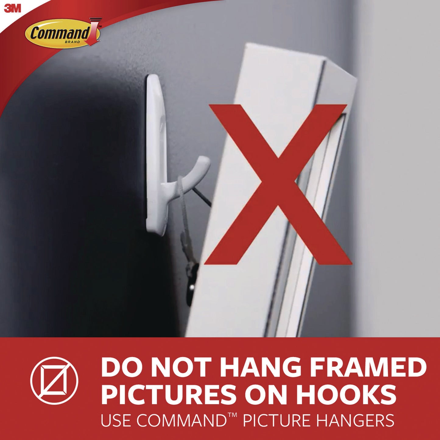Command X-large Utility Hooks, Plastic, White, 15 lb Capacity, 2 Hooks and 8 Strips/Pack (170112ES)