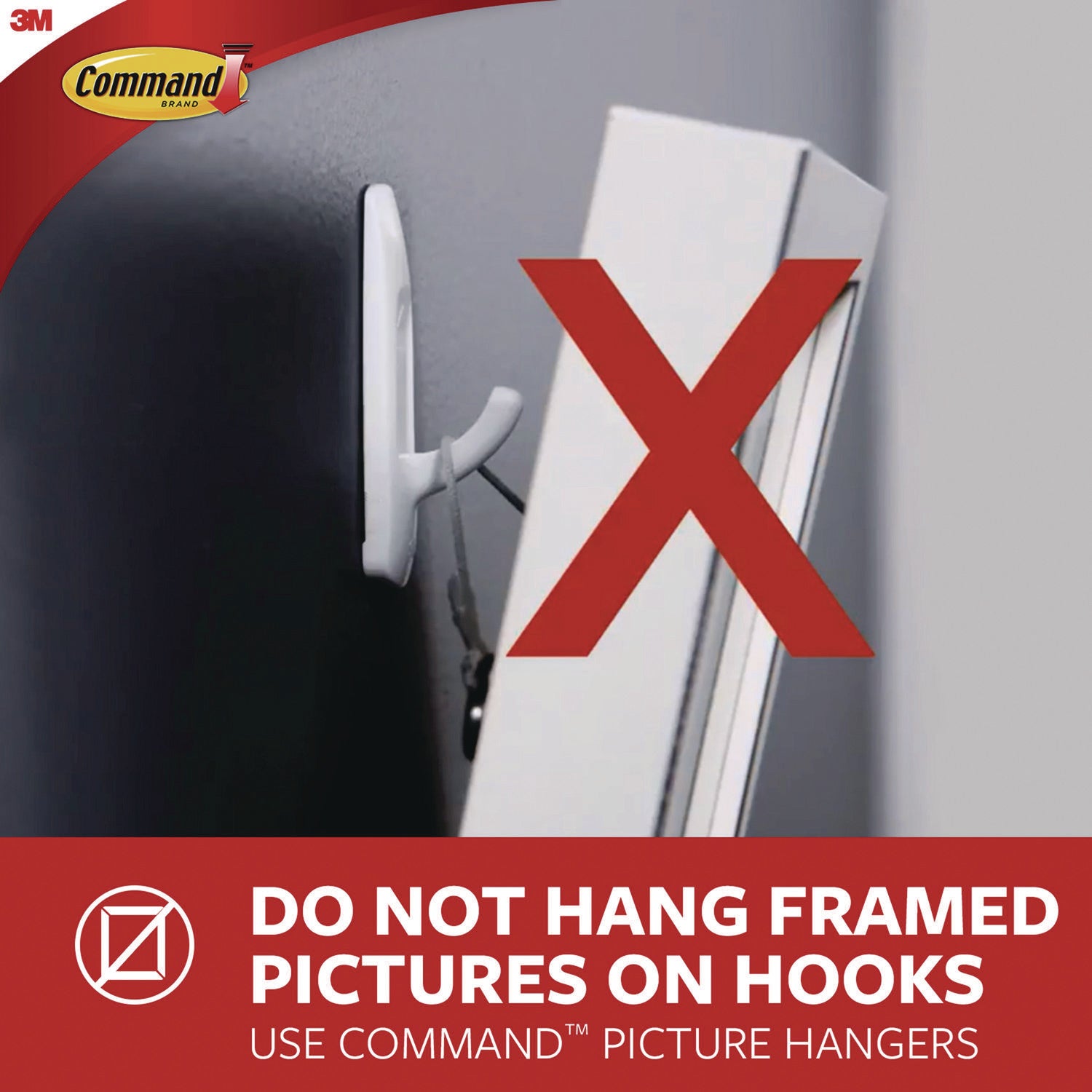 Command X-large Utility Hooks, Plastic, White, 15 lb Capacity, 2 Hooks and 8 Strips/Pack (170112ES)