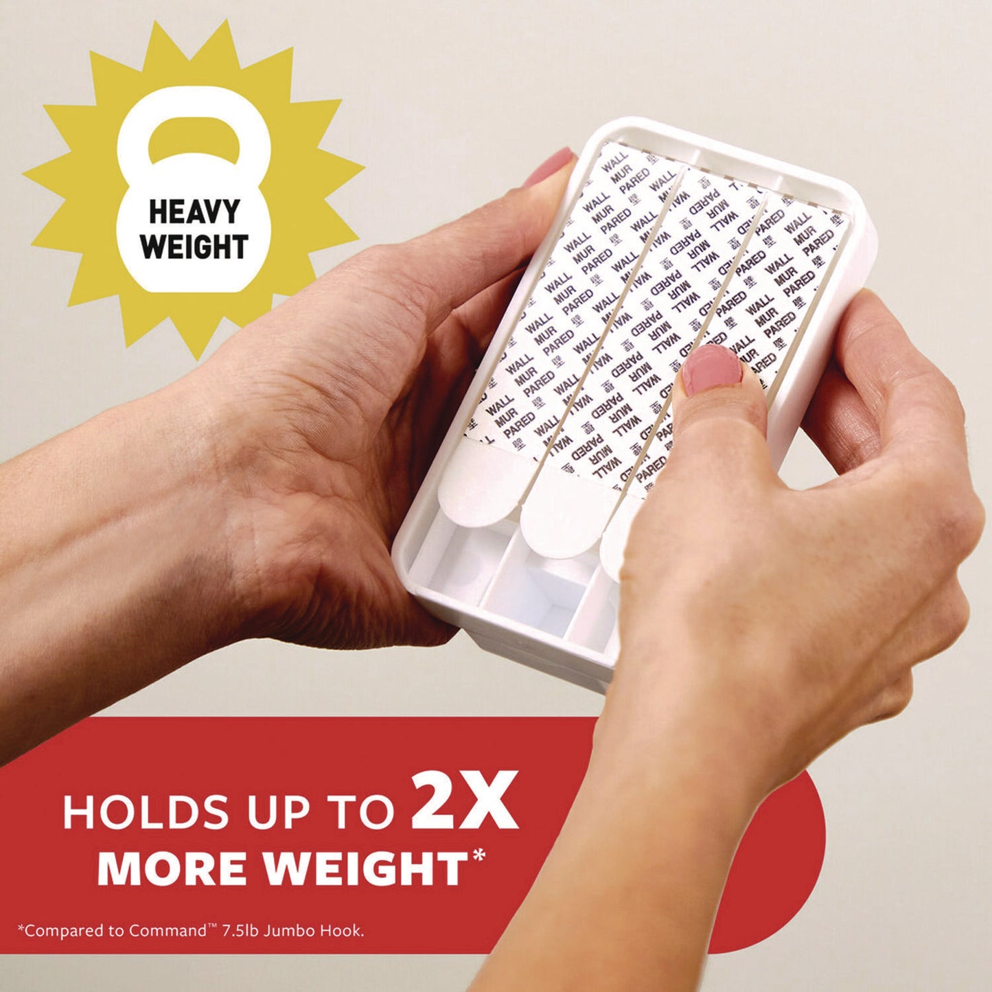 Command X-large Utility Hooks, Plastic, White, 15 lb Capacity, 2 Hooks and 8 Strips/Pack (170112ES)