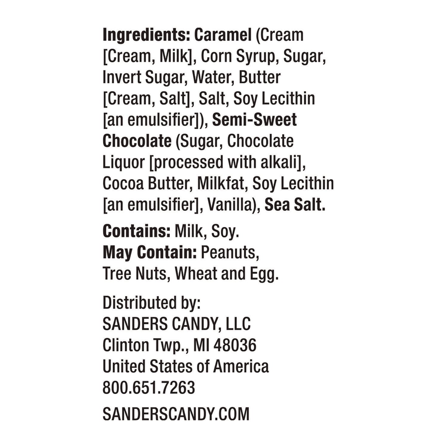 Sanders Small Batch Wonders Dark Chocolate Sea Salt Caramels, 18 oz Tub (MRY30987)