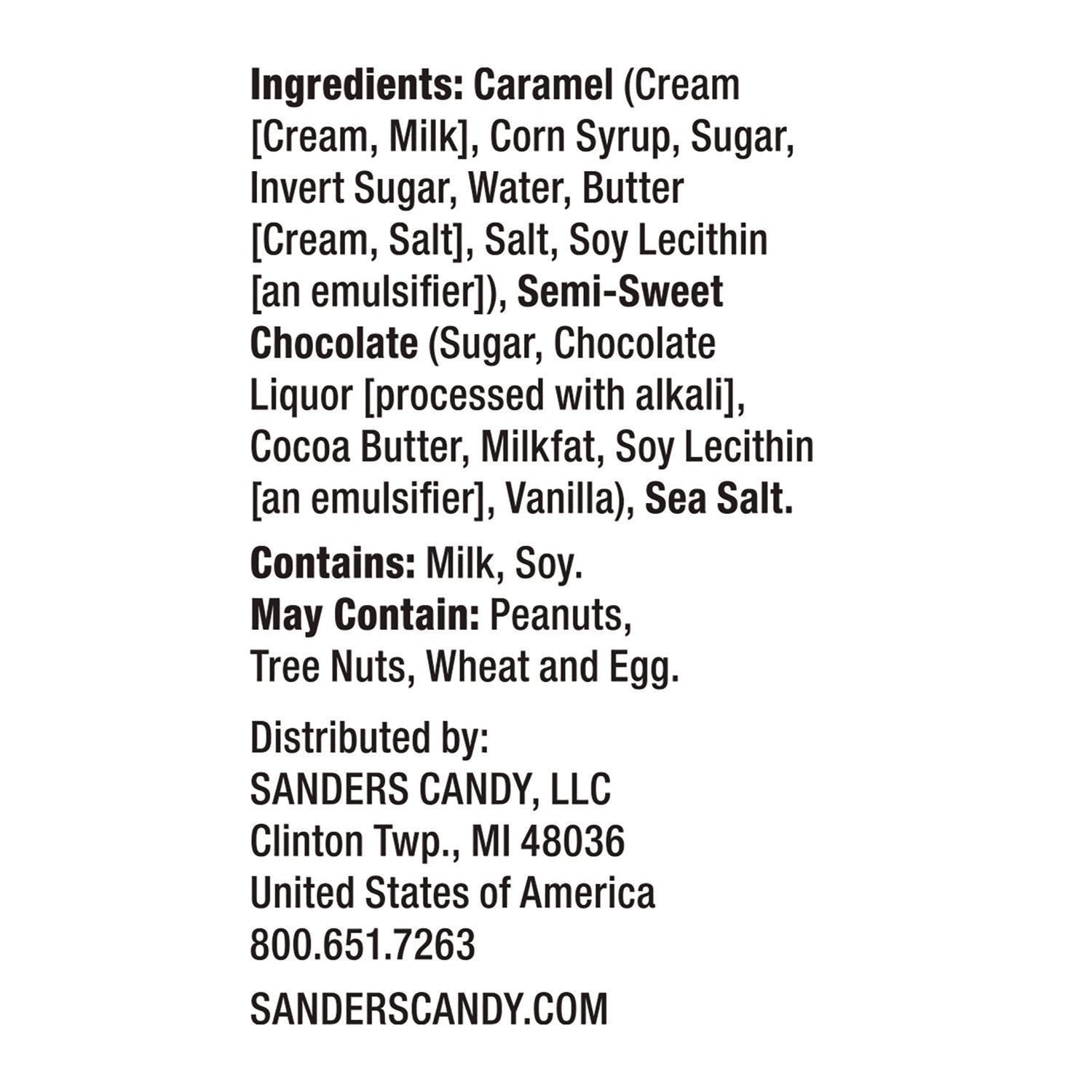 Sanders Small Batch Wonders Dark Chocolate Sea Salt Caramels, 18 oz Tub (MRY30987)
