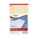 Mead Notepad, Wide/Legal Rule, 50 Canary 5 x 8 Sheets, 4/Pack (59382)