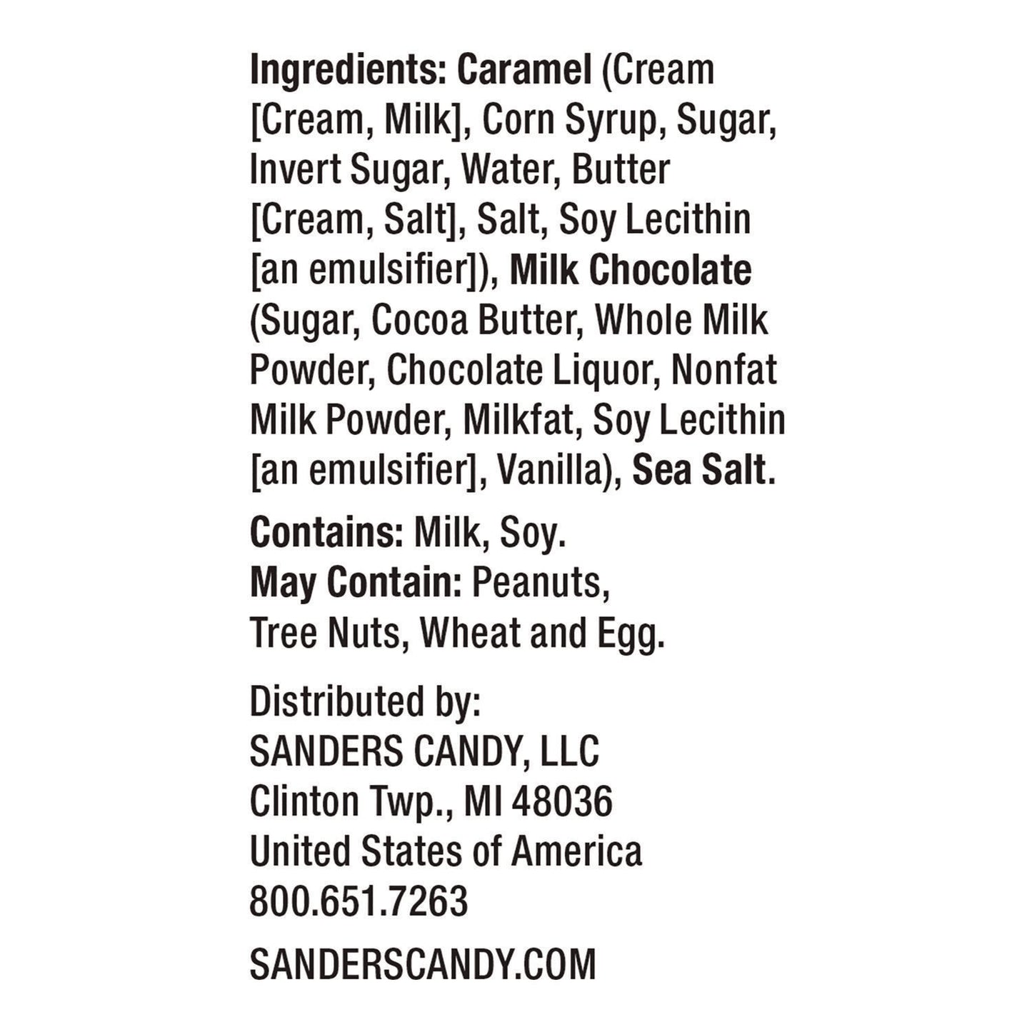 Sanders Small Batch Wonders Milk Chocolate Sea Salt Caramels, 18 oz Tub (MRY30986)