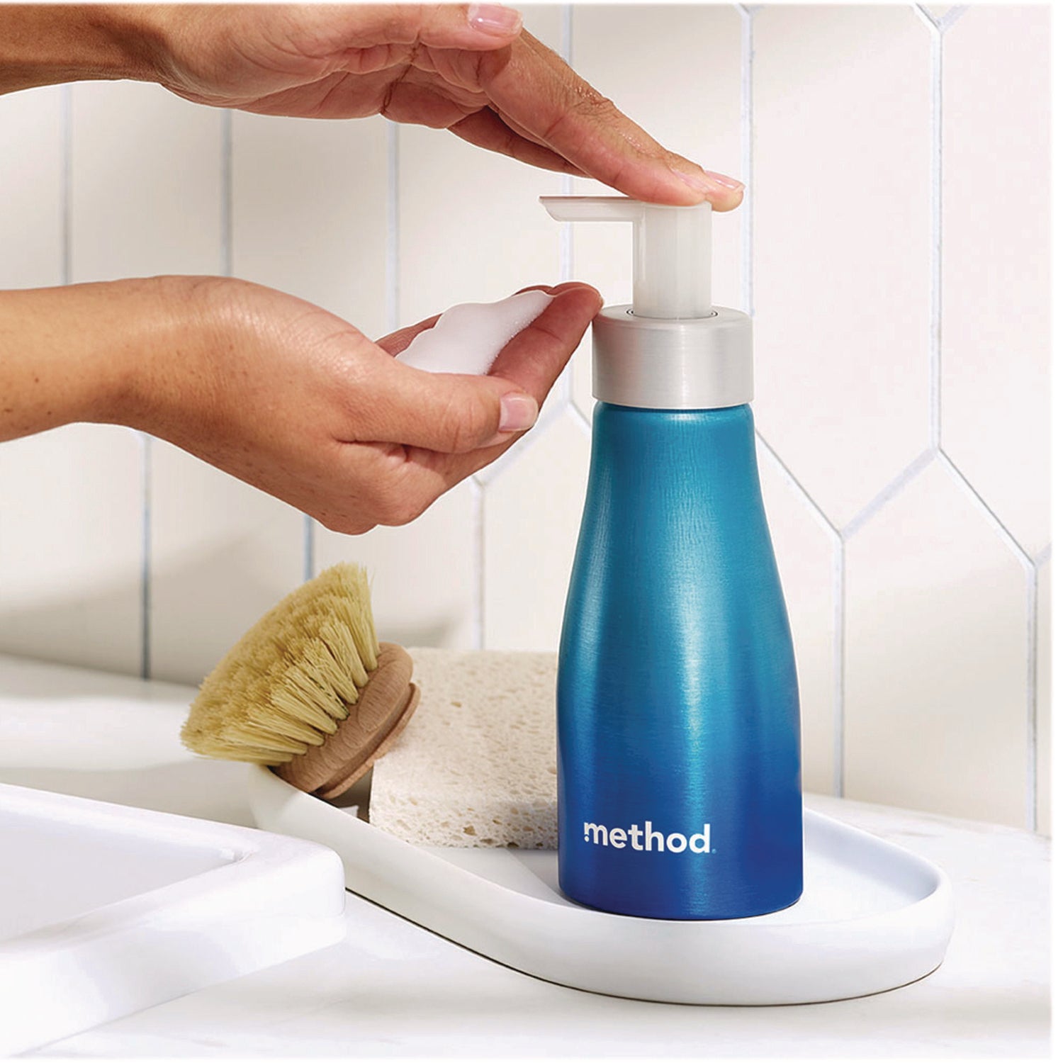 Method Refill + Reuse Foaming Hand Soap Refill, Sweetwater, 1 oz Refill Bottle, 2/Pack (356011)