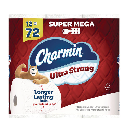 Charmin Ultra Strong Bathroom Tissue, Septic Safe, 2-ply, White, 363 Sheets/roll, 12 Rolls/pack