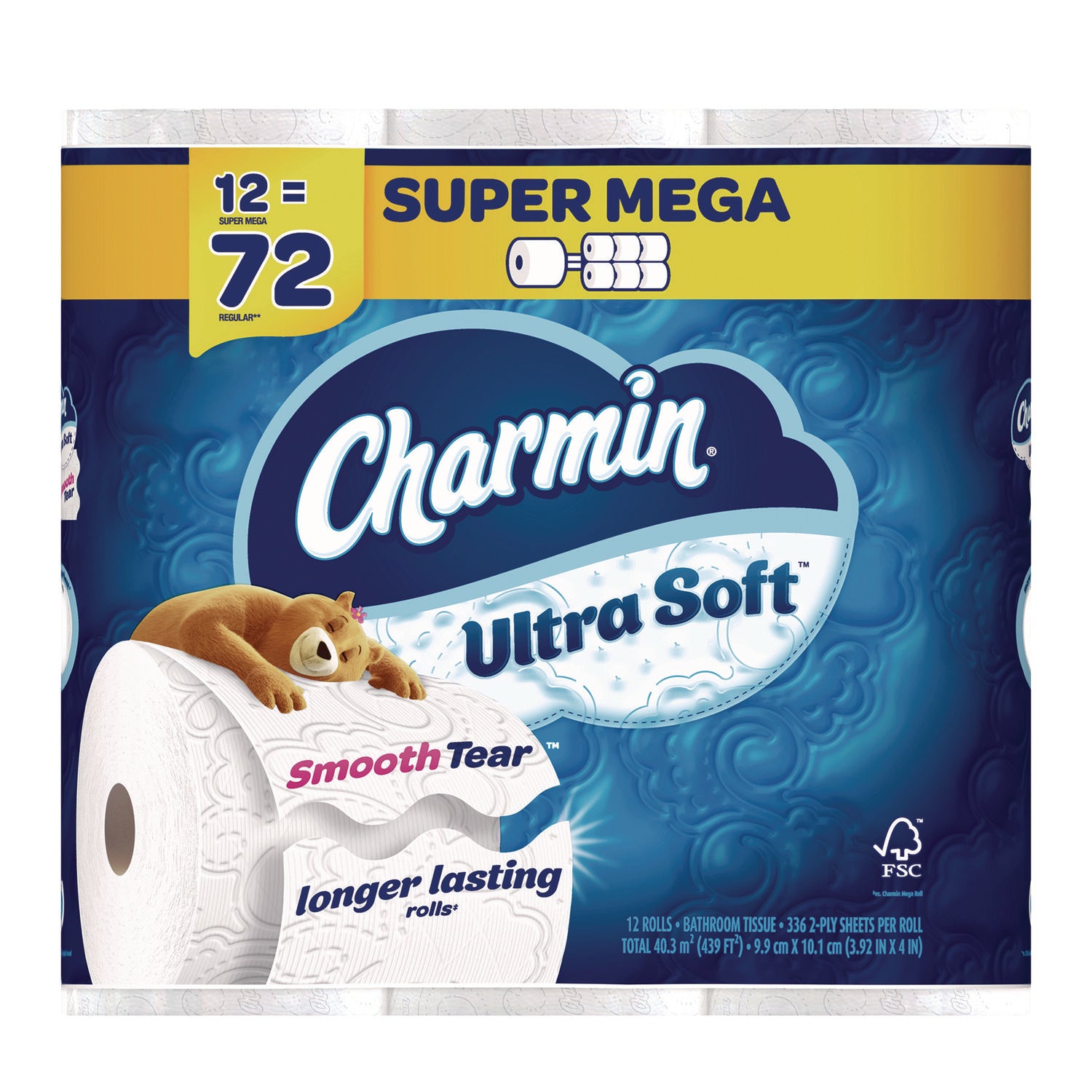 Charmin Ultra Soft Bathroom Tissue, Septic Safe, 2-ply, White, 336 Sheets/roll, 12 Rolls/pack