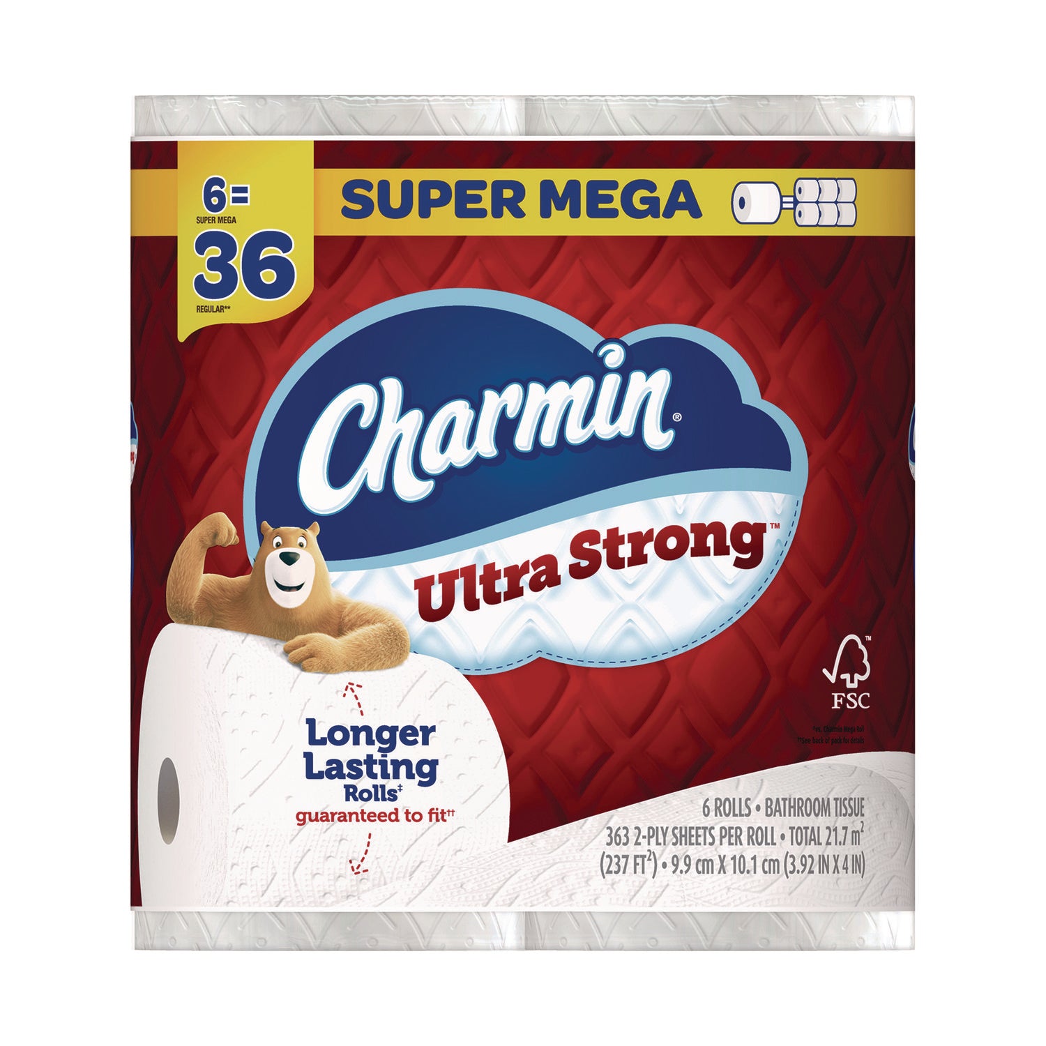 Charmin Ultra Strong Bathroom Tissue, Septic Safe, 2-ply, White, 363 Sheets/roll, 6 Rolls/pack