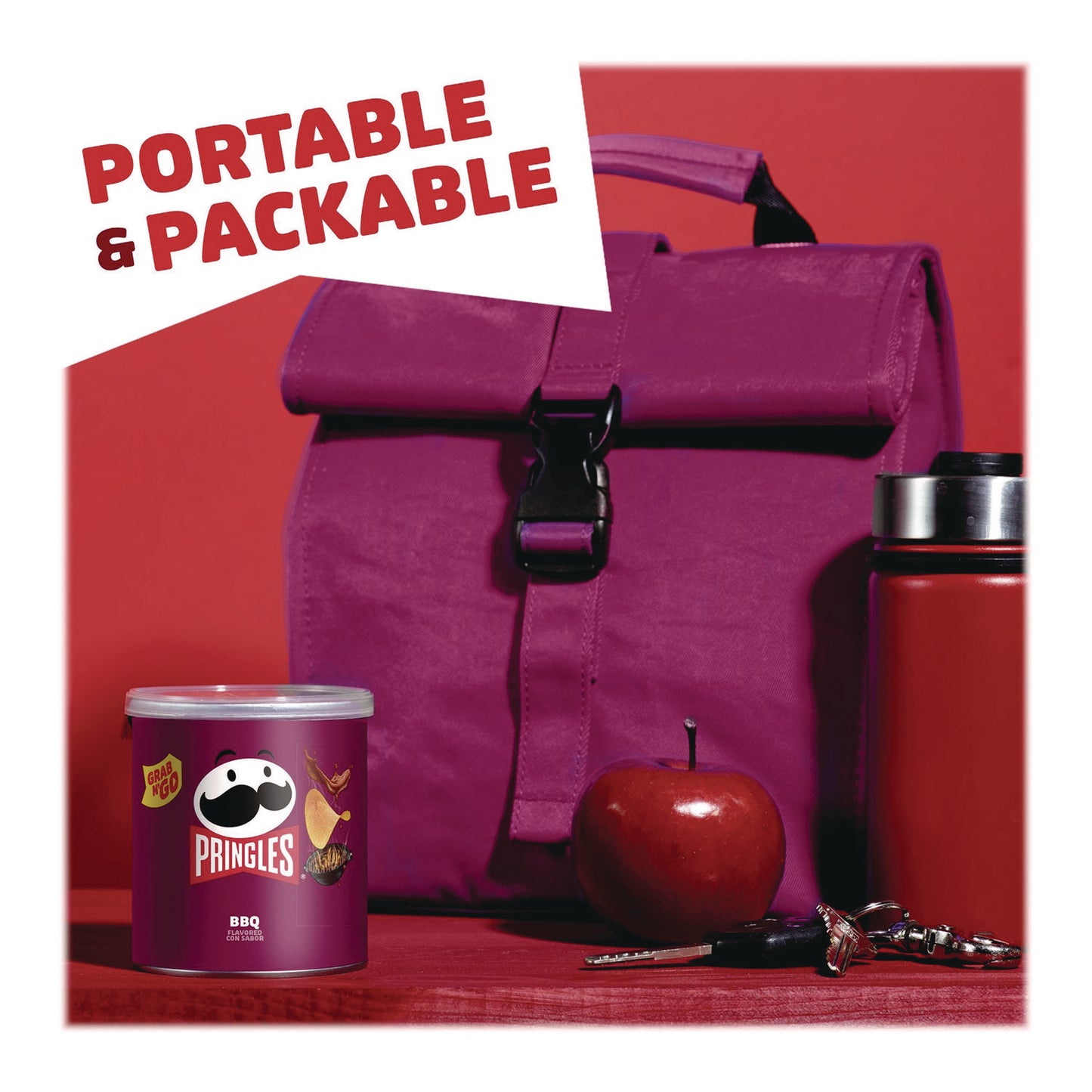 Pringles Grab and Go BBQ Crisps, 1.4 oz Can, 12/Carton (KEE18372)