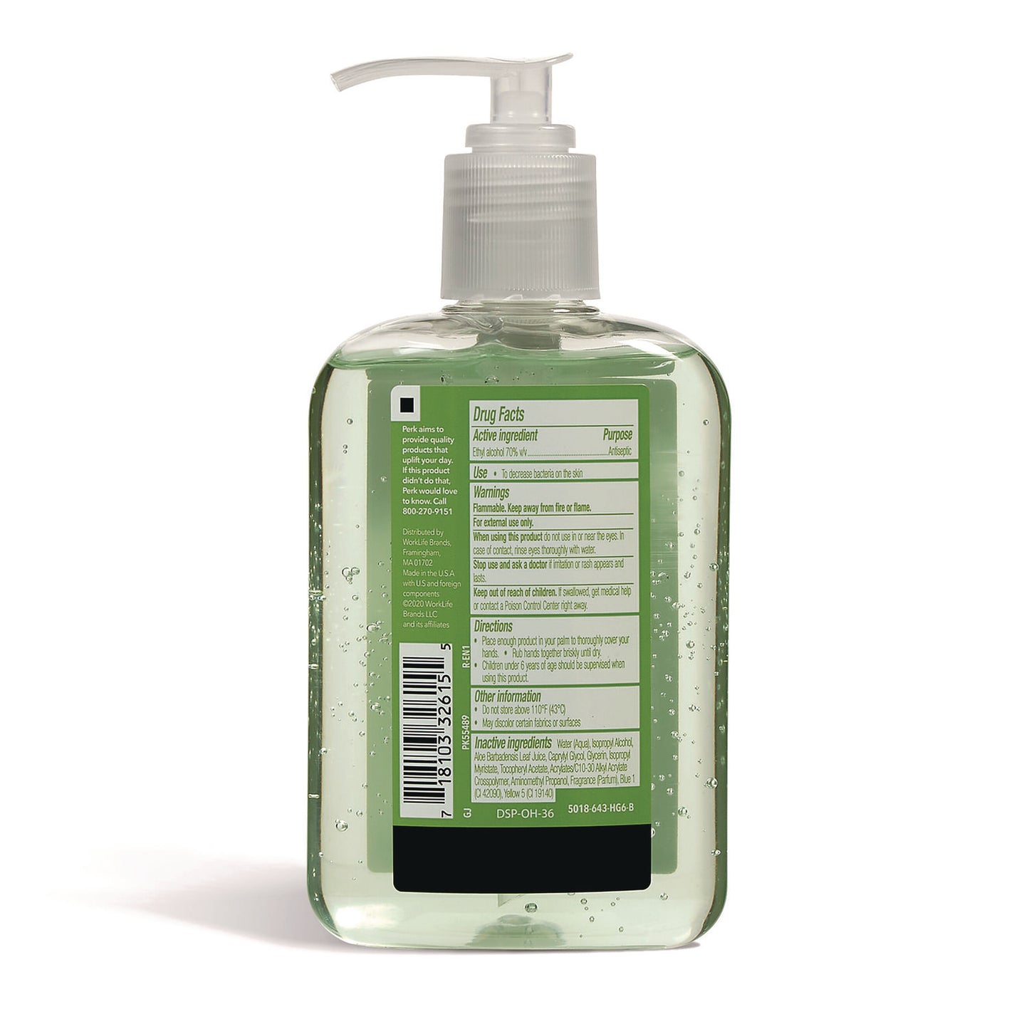 Perk Instant Hand Sanitizer with Moisturizers, 8 oz Pump Bottle (24388638)