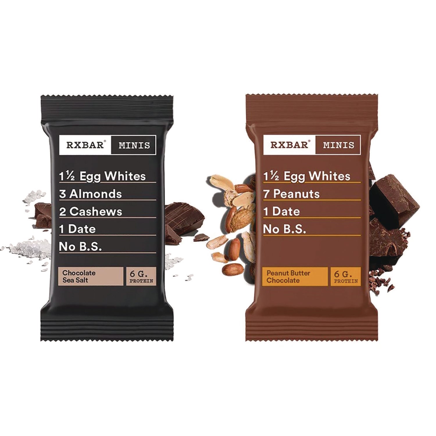 RXBAR Minis Protein Bars, Chocolate Sea Salt and Peanut Butter Chocolate, 0.9 oz Bar, 8/Box (KEE00190)