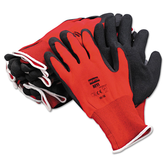 NorthFlex Red Foamed PVC Gloves, Red/Black, Size 10/X-Large, 12 Pairs (NF1110XL)