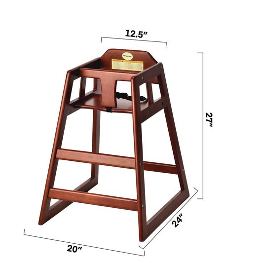 Alpine Wooden Stackable High Chair, Supports Up to 50 lb, 29.02" h, Mahogany (ALP41201MA)