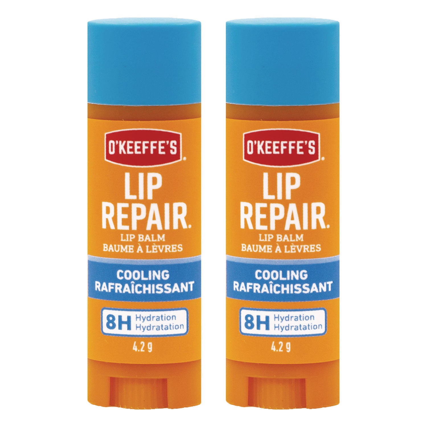 O'Keeffe's Lip Repair Cooling Lip Balm, 0.15 oz Stick, 2/Pack (K1710402)