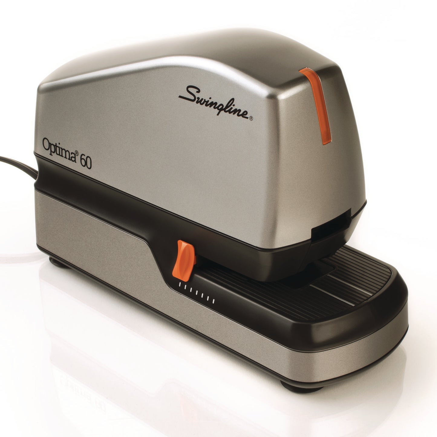 Swingline Optima 60 Electric Stapler, 60-Sheet Capacity, Silver/Black/Orange (48210)