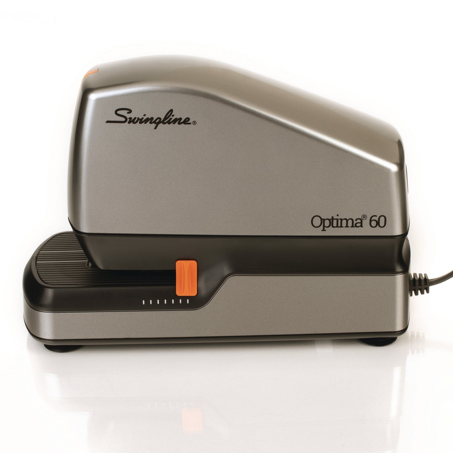 Swingline Optima 60 Electric Stapler, 60-Sheet Capacity, Silver/Black/Orange (48210)