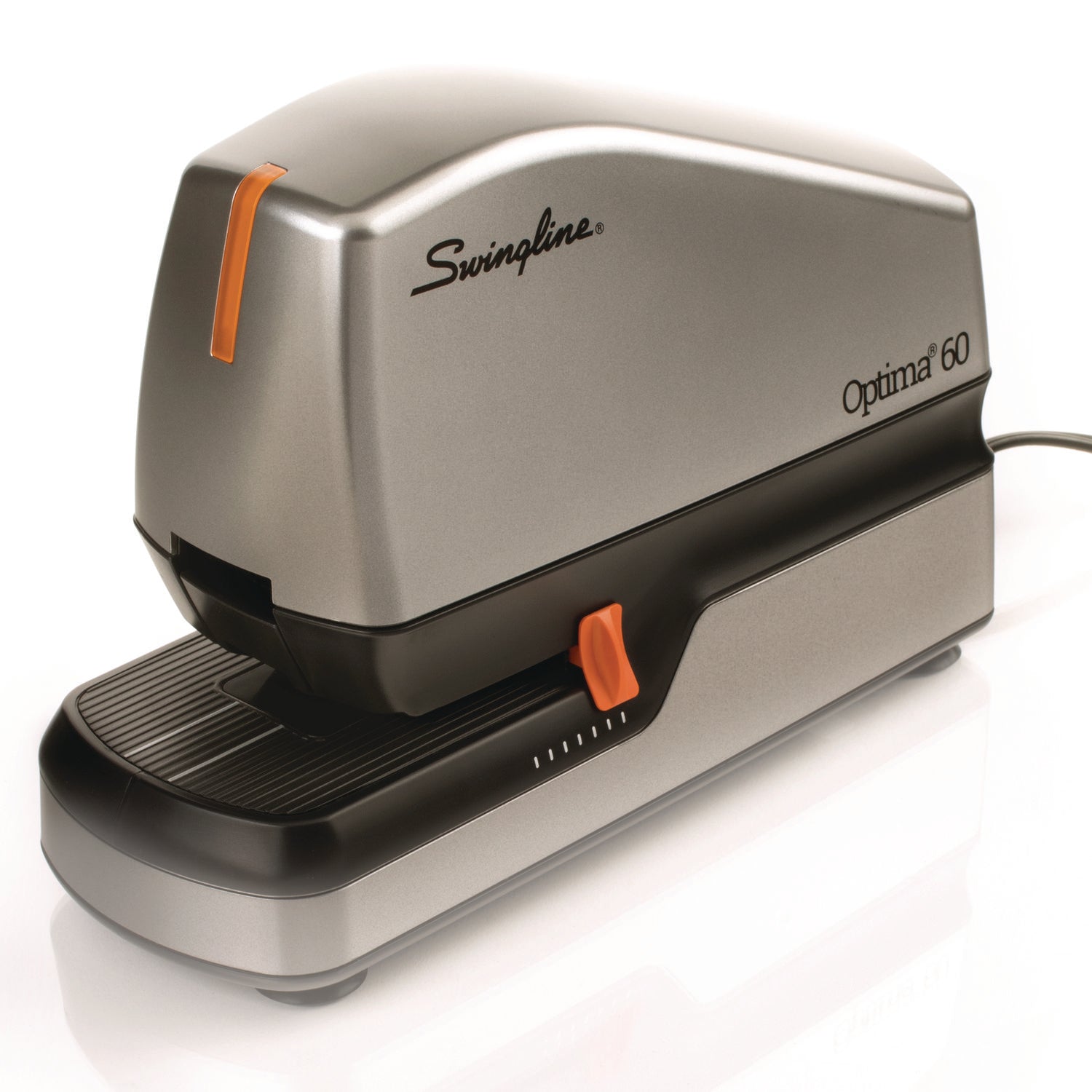 Swingline Optima 60 Electric Stapler, 60-Sheet Capacity, Silver/Black/Orange (48210)