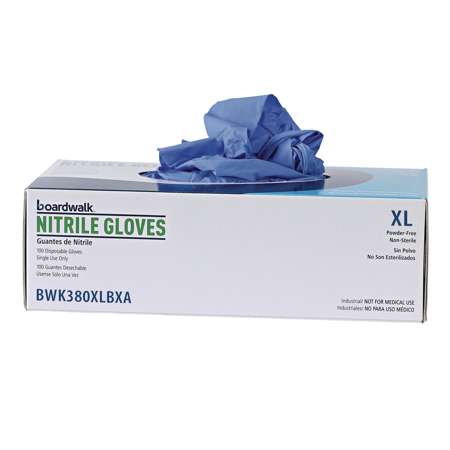 Boardwalk Disposable General-Purpose Nitrile Gloves, X-Large, Blue, 4 mil, 100/Box (380XLBXA)