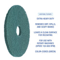 Boardwalk Heavy-Duty Scrubbing Floor Pads, 13" Diameter, Green, 5/Carton (4013GRE)