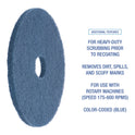 Boardwalk Scrubbing Floor Pads, 14" Diameter, Blue, 5/Carton (4014BLU)