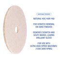 Boardwalk Natural Hog Hair Burnishing Floor Pads, 17" Diameter, Tan, 5/Carton (4017NHE)