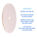 Natural Hog Hair Burnishing Floor Pads, 19" Diameter, Tan, 5/Carton