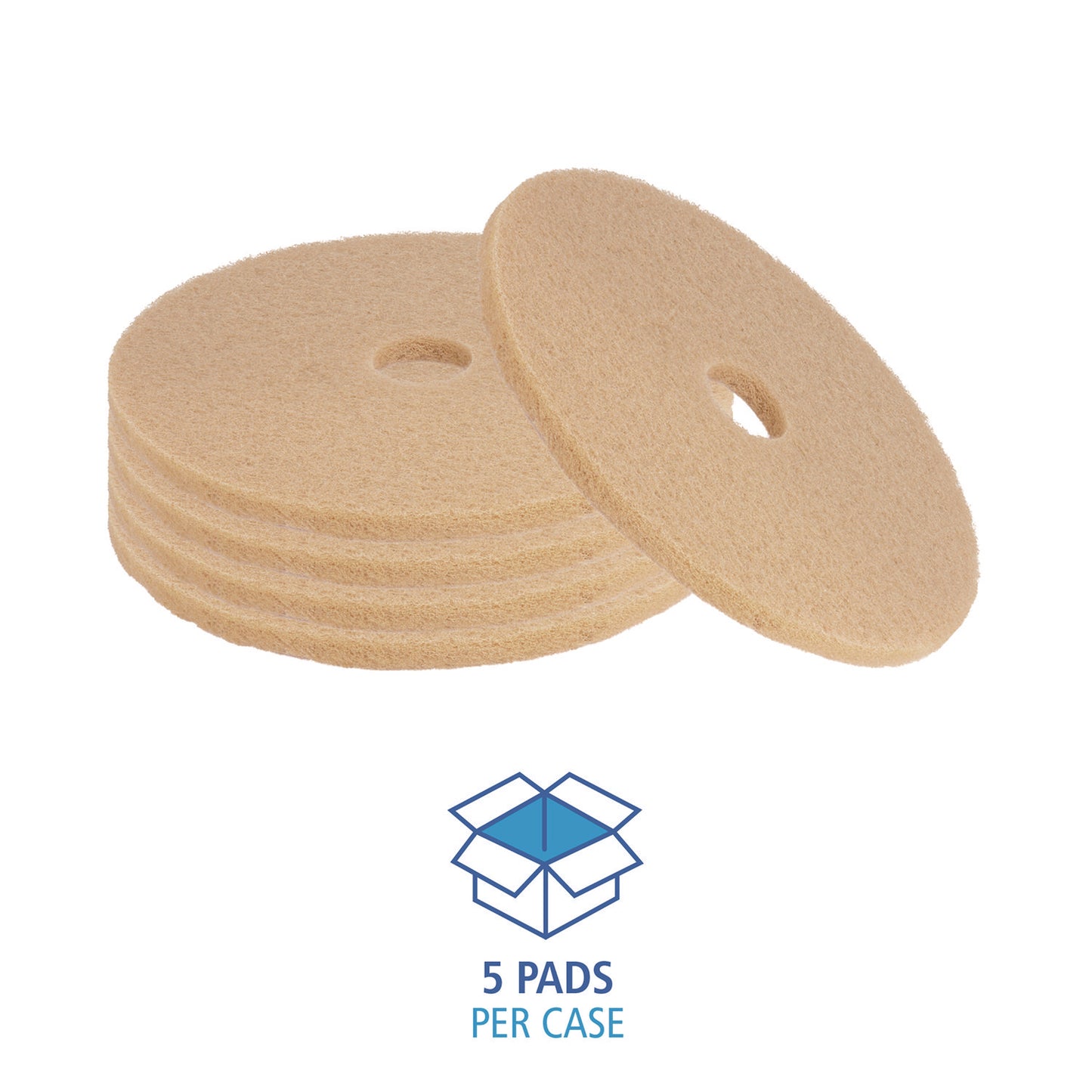 Boardwalk Burnishing Floor Pads, 19" Diameter, Tan, 5/Carton (4019ULT)