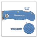 Sheffield Folding Lock Back Utility Knife Set, 1 Standard, 1 Mini, Blue (12117)